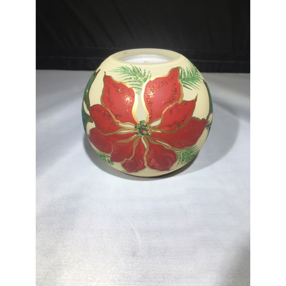 Beautiful ALICJA GLASS Christmas Votive Candle Holder - Handcrafted in Poland